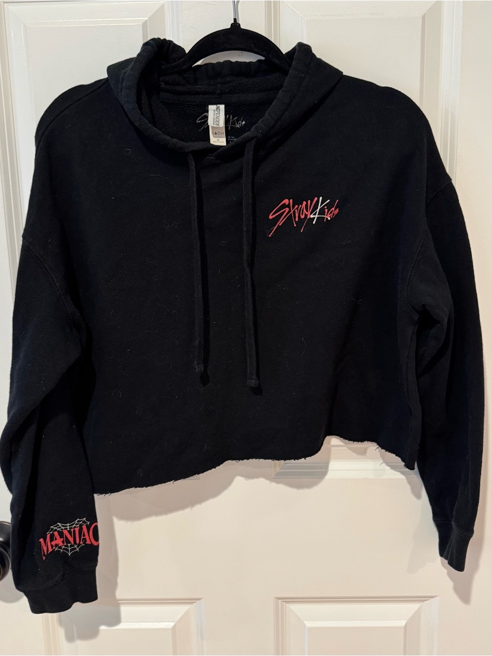 Black Stray Kids Cropped Maniac Hoodie - Size Medium